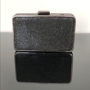 MICHAEL KORS crystal box clutch in black.